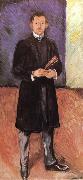 Holding a drama of Self-Portrait Edvard Munch